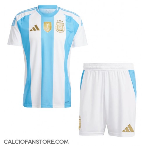 Maglia Calcio Argentina Prima Divisa Bambino Copa America 2024 Manica Corta (+ pantaloncini)